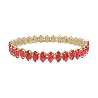 Clear Marque Crystal and Gold Stretch Bracelet