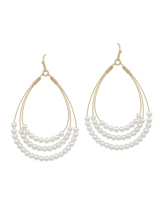 Triple Teardrop Pearl Earrings