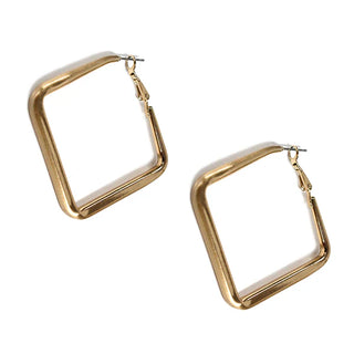 Trendy Edge Hammered Square Earring