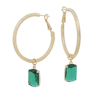 Define Glamour Jewel Charm Hoop Earring
