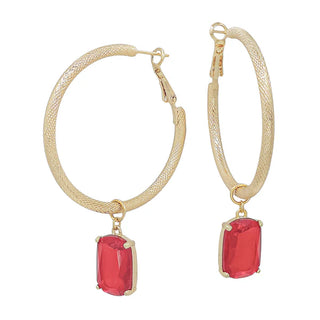 Define Glamour Jewel Charm Hoop Earring