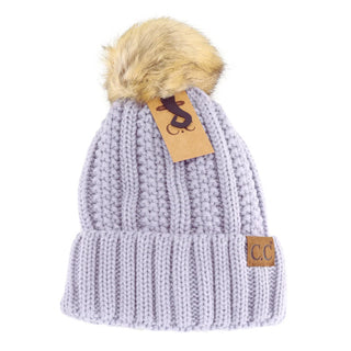 Fur Lined And Fur Pom Beanie