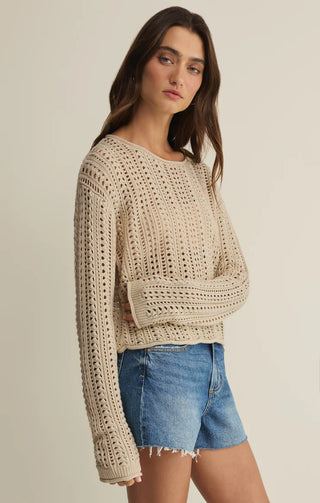 Z SUPPLY Upland Crochet Sweater Top