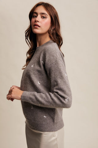 A Gardens Grace Embroidered Sweater - Bray and Em Boutique