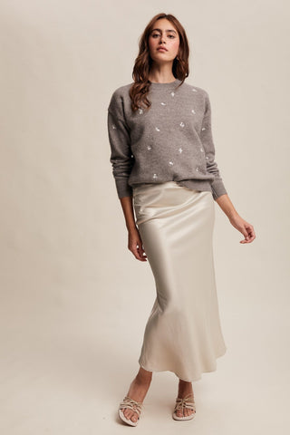 A Gardens Grace Embroidered Sweater - Bray and Em Boutique