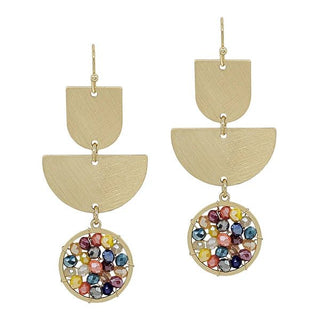 A Past Life Geometric Triple Layer Crystal Earring - Bray and Em Boutique