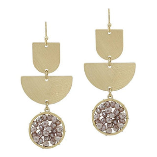A Past Life Geometric Triple Layer Crystal Earring - Bray and Em Boutique