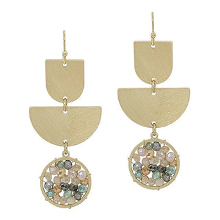 A Past Life Geometric Triple Layer Crystal Earring - Bray and Em Boutique