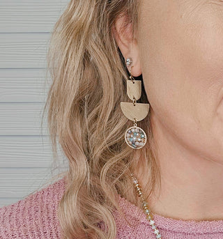 A Past Life Geometric Triple Layer Crystal Earring - Bray and Em Boutique