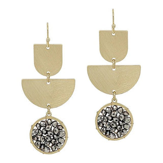 A Past Life Geometric Triple Layer Crystal Earring - Bray and Em Boutique