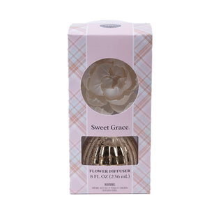 Sweet Grace Plaid Flower Diffuser | Metallic Vessel