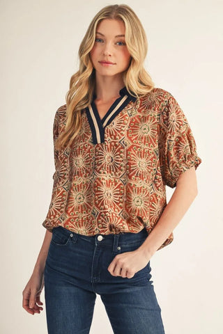 Boho Belle Contrast Top