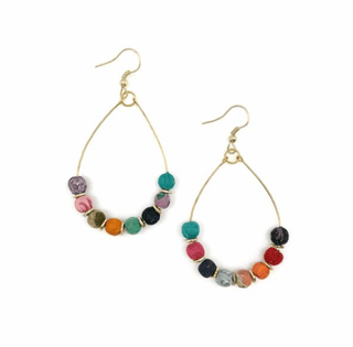 Aasha Open Frame Teardrop Round Bead Earrings - Bray and Em Boutique