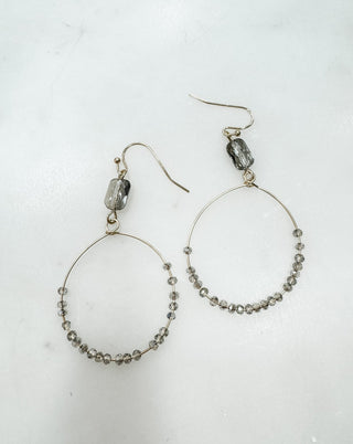 Absolute Elegance Dangle Hoop and Stone Earrings - Bray and Em Boutique