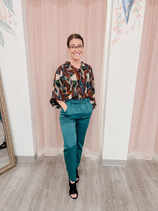 Abstract Ruffle Top - Bray and Em Boutique