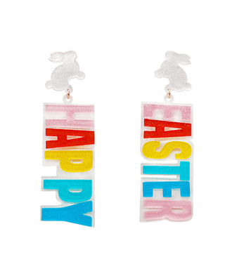 Acrylic Happy Easter Earrings - Bray and Em Boutique