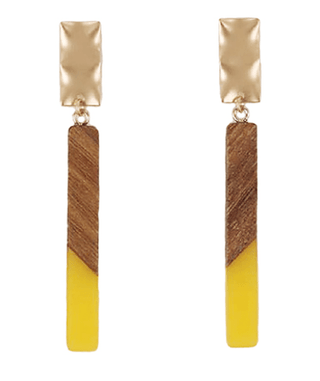 Acrylic & Wood Bar Earrings - Bray and Em Boutique