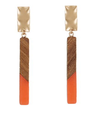 Acrylic & Wood Bar Earrings - Bray and Em Boutique