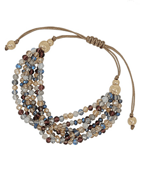 Adjustable Glass Beads Bracelet - Bray and Em Boutique
