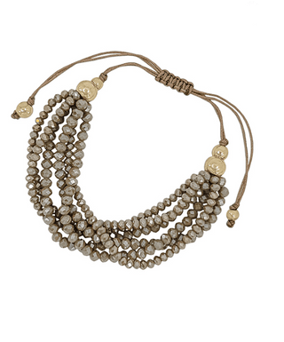 Adjustable Glass Beads Bracelet - Bray and Em Boutique