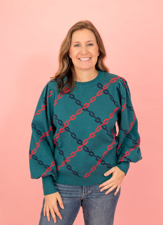 Adorable Admiration Chain Sweater - Bray and Em Boutique
