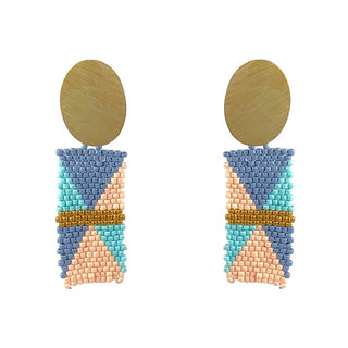 Seedbead Drop Rectangle Earrings