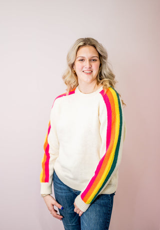 After The Rain Rainbow Stripe Sweater - Bray and Em Boutique