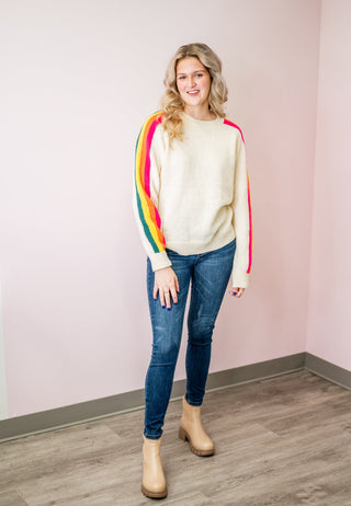 After The Rain Rainbow Stripe Sweater - Bray and Em Boutique