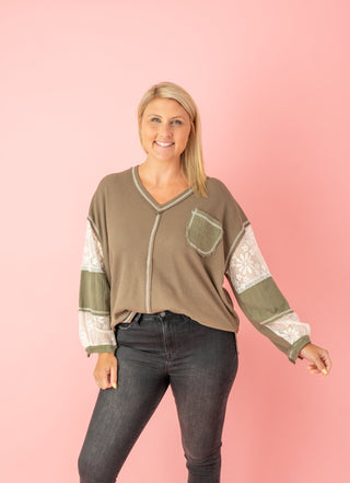 All Around The Way Thermal Lace Top - Bray and Em Boutique