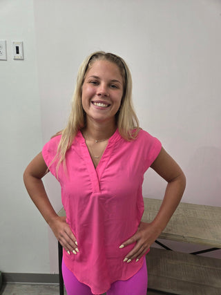 All The Vibes V-Neck Top - Bray and Em Boutique