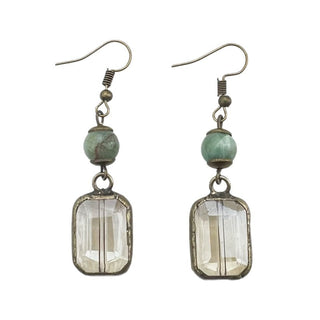 Amazonite Stone and Crystal Earrings - Bray and Em Boutique