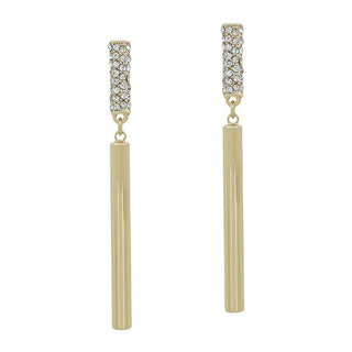 Are You Ready Rhinestone Bar Drop Earrings - Bray and Em Boutique