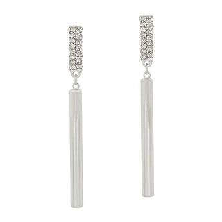 Are You Ready Rhinestone Bar Drop Earrings - Bray and Em Boutique