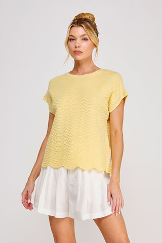 Scallop Breeze Knit Top