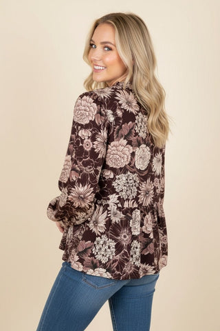 Autumn Bloom Babydoll Top - Bray and Em Boutique