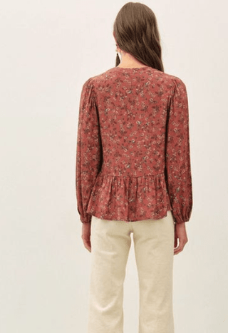 Autumn Meadow Floral Peplum Top - Bray and Em Boutique