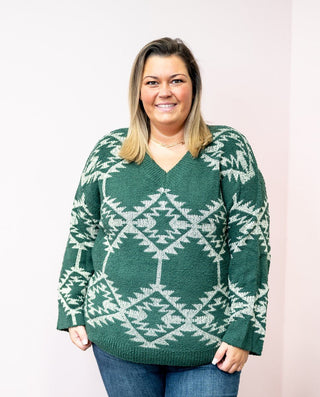 Aztec Popcorn Knit Sweater - Bray and Em Boutique