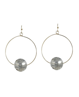 Ball Accent Wire Circle Earring - Bray and Em Boutique
