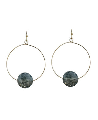 Ball Accent Wire Circle Earring - Bray and Em Boutique