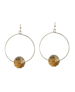Ball Accent Wire Circle Earring - Bray and Em Boutique