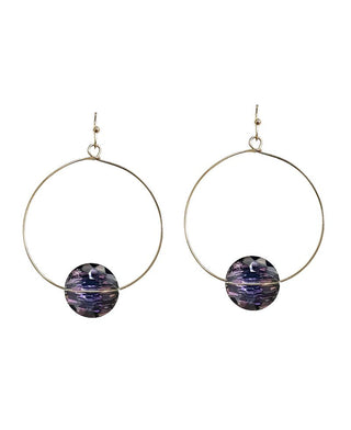 Ball Accent Wire Circle Earring - Bray and Em Boutique