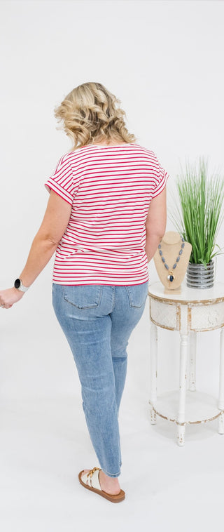 Banded Beauty Stripe Top - Bray and Em Boutique