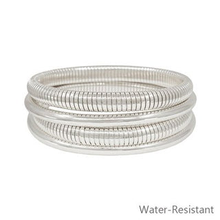 Bangle and Ribbed Stretch Bracelet Set - Bray and Em Boutique