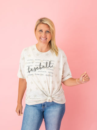 Baseball Script Graphic Tee - Bray and Em Boutique