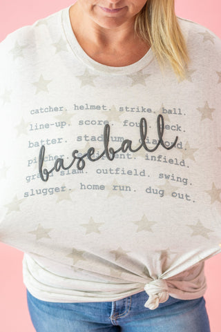 Baseball Script Graphic Tee - Bray and Em Boutique
