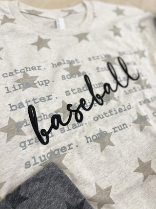 Baseball Script Graphic Tee - Bray and Em Boutique