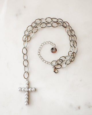 B.b.Lila Cross Pearl Necklace - Bray and Em Boutique