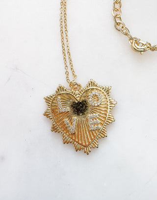 B.b.Lila L.O.V.E Necklace - Bray and Em Boutique