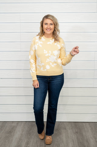 Be Hopeful Floral Print Sweater - Bray and Em Boutique