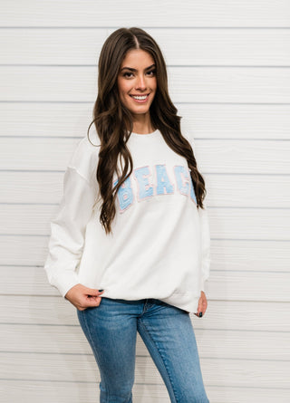 "Beach" Babe Terry Sweatshirt - Bray and Em Boutique